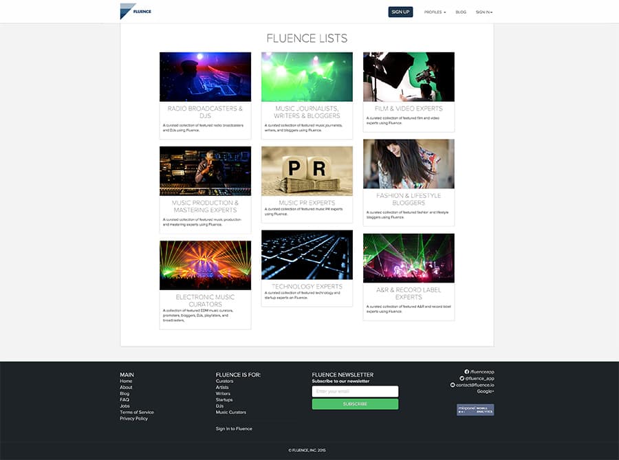 Fluence: Platform and Website